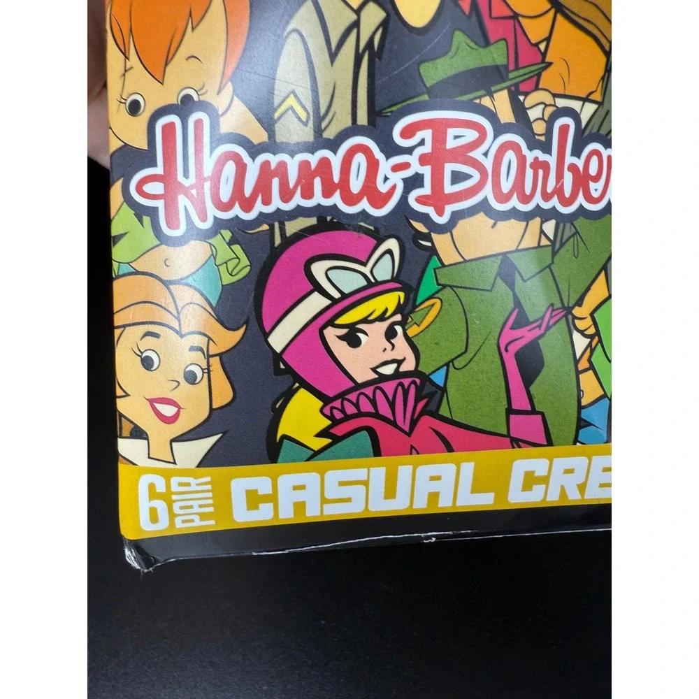 Hanna Barbera Casual Crew‎ Socks 6 Pair Pack Men's Fits Shoe Size 8-12